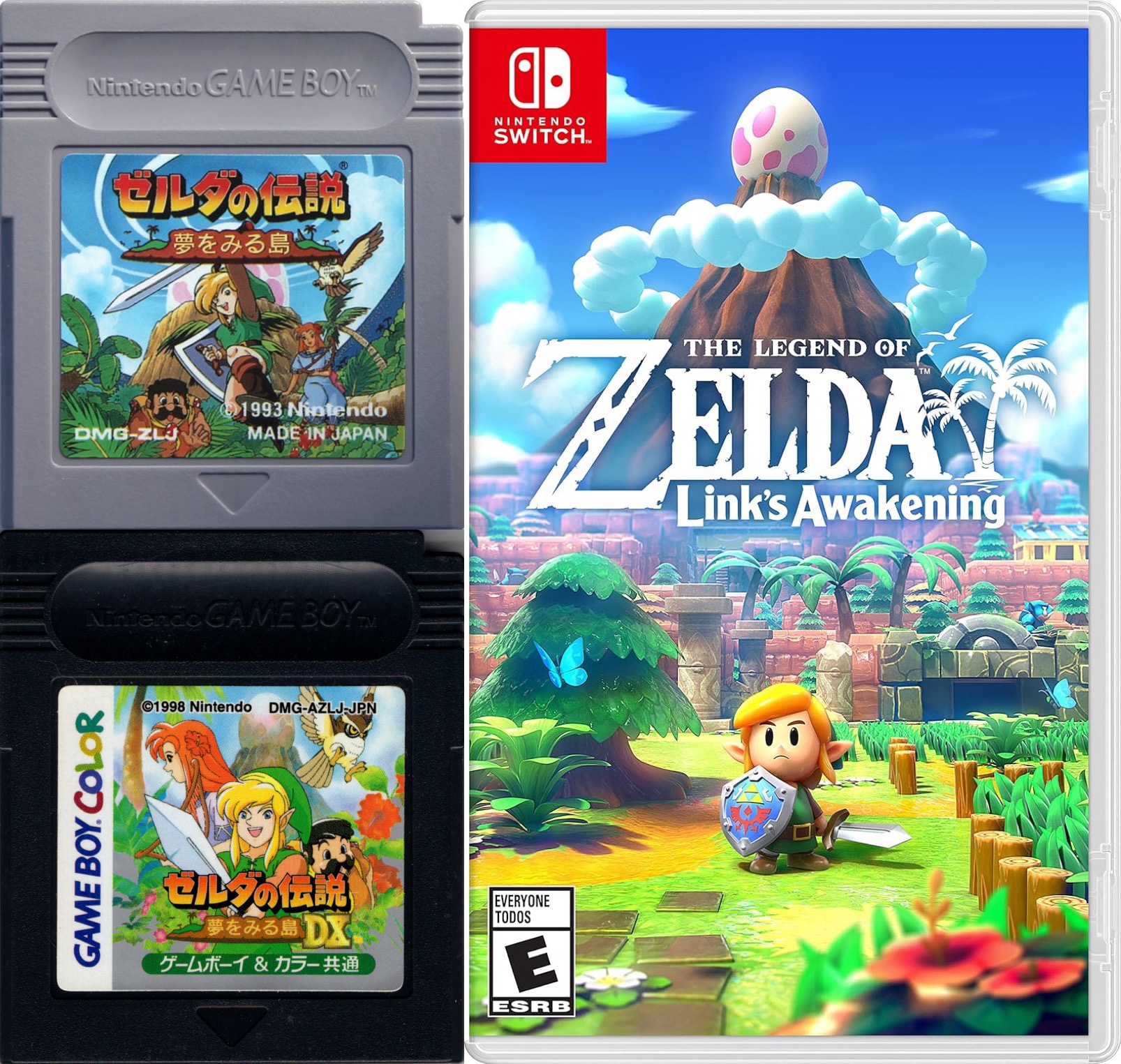 1993年(Game Boy)、1998年(Game Boy Color)、2019年(Nintendo Switch)