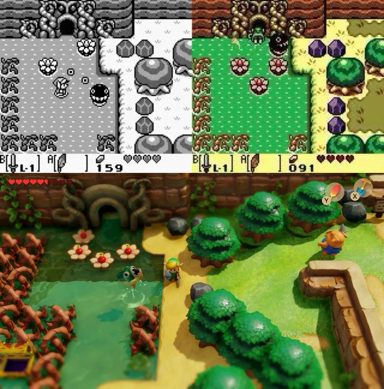 黑白、彩色、3D,三代技术演绎同一主题。